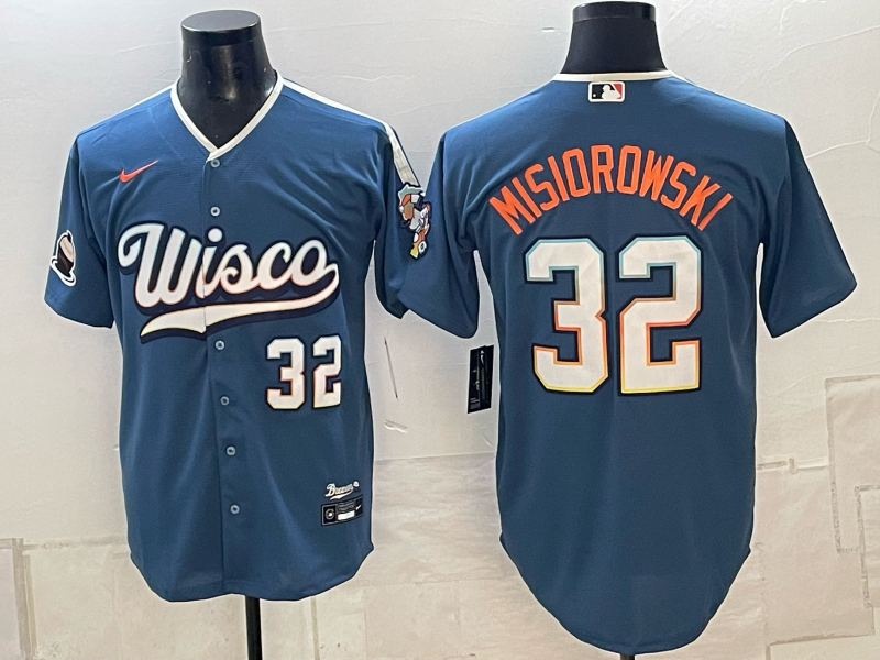 Men Milwaukee Brewers #32 Misiorowski blue Nike 2026 World Series MLB jersey 102302